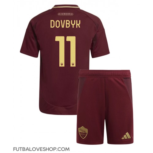 Dres AS Roma Artem Dovbyk #11 Domáci pre deti 2024-25 Krátky Rukáv (+ trenírky)